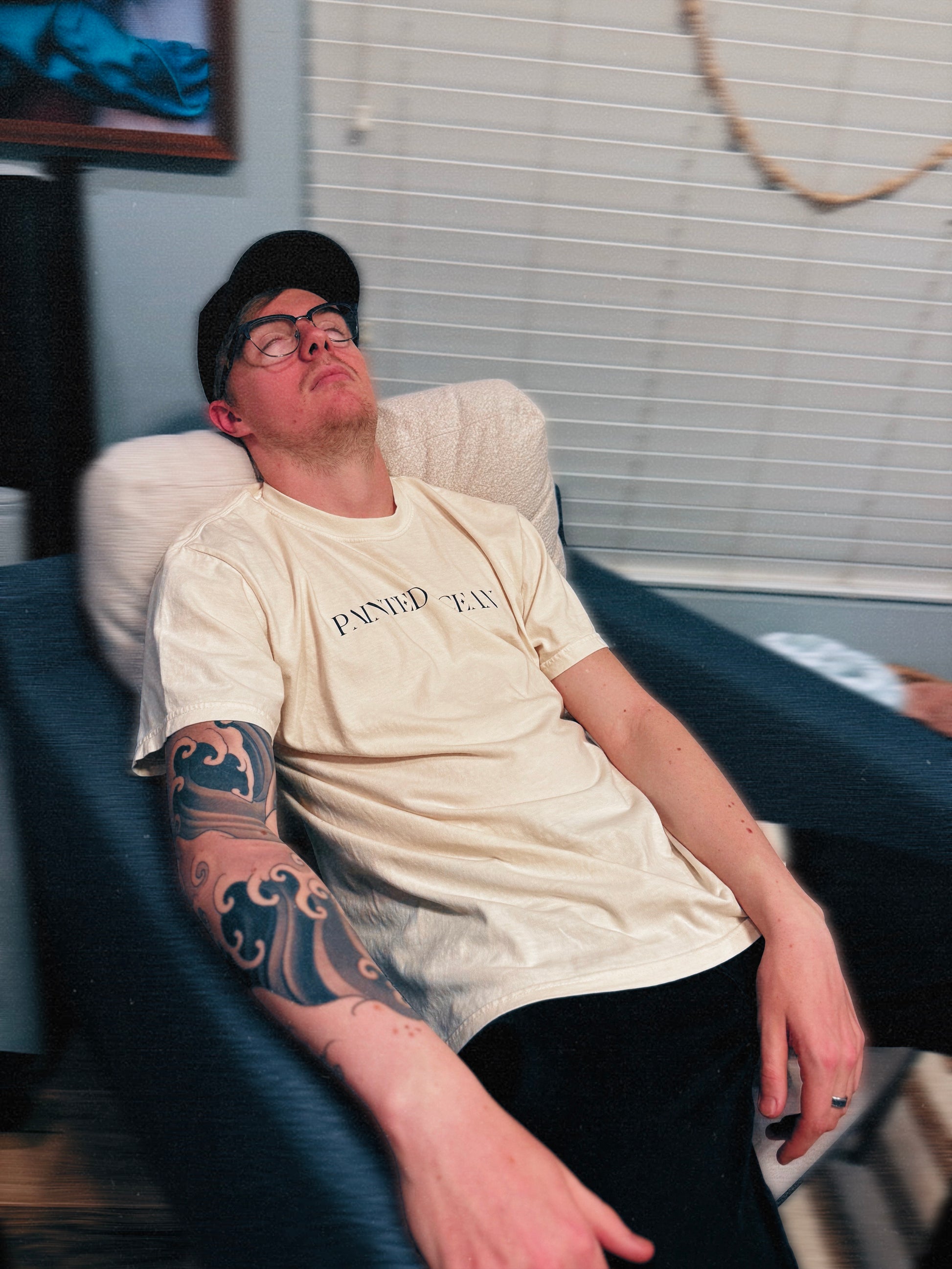 'Grey Waves' Off-White Tee